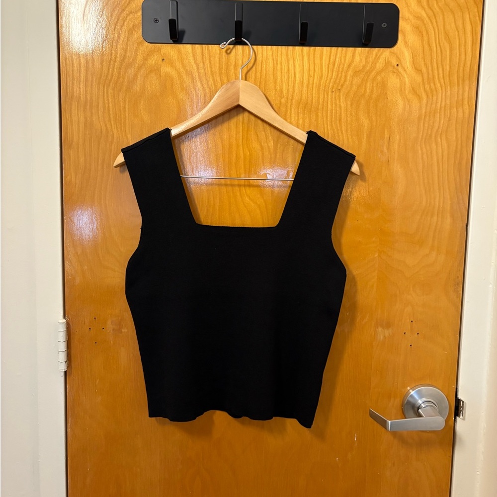 Cortelle black square neck tank